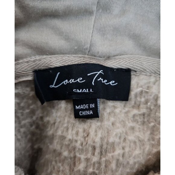 Love Tree Brand Fuzzy Hoodie Beige Size Small - Picture 3 of 4